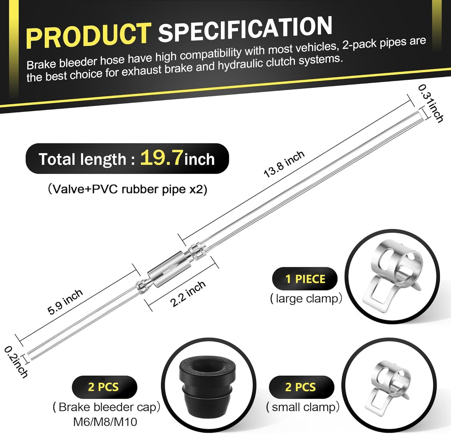 💥Brake Bleeder Hose - One Way Check Valve Tube Bleeding Tool Kit For Car Motorcyle Clutch