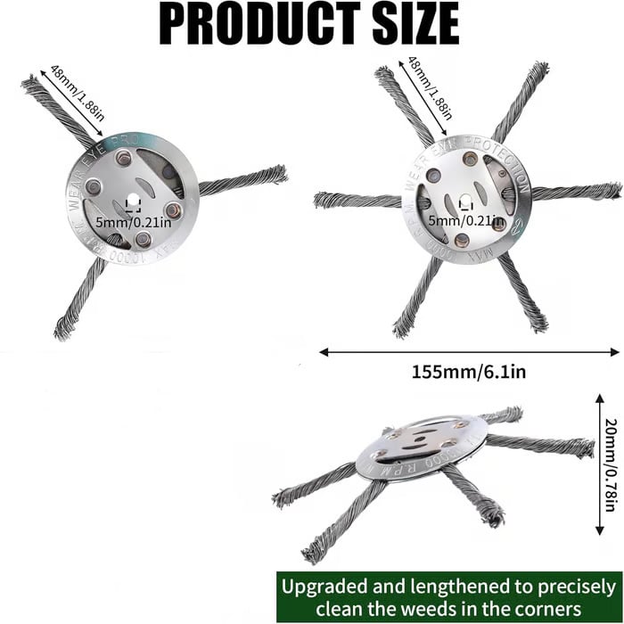 ⚡Flash Sale💥6 inch Steel Wire Brush Cutter Trimmer Head