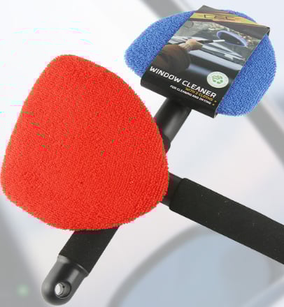 💥 💥 🔥 Windshield Cleaning Tool, Microfiber Car Window Cleaner with 4 Reusable and Washable Microfiber Pads and Extendable Handle