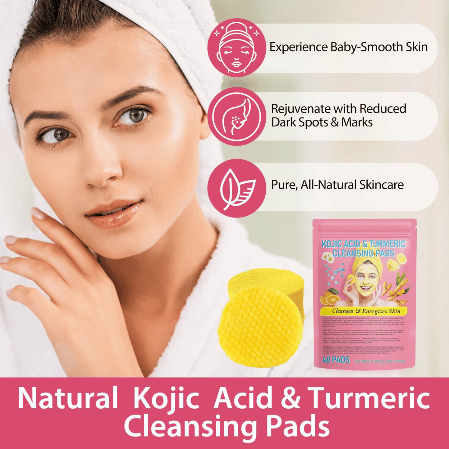 🔥Turmeric Kojic Acid Cleansing Pads