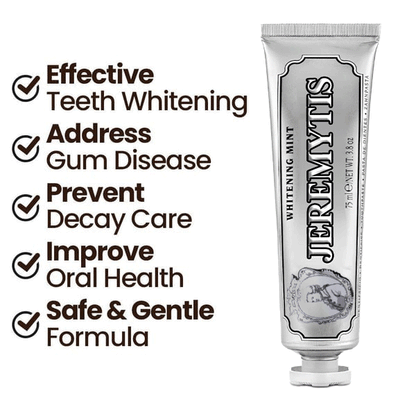 ⏰[Official Brand Store 24-Hours Promotion]" JEREMYTIS Ultra Whitening Mint Toothpaste✨"