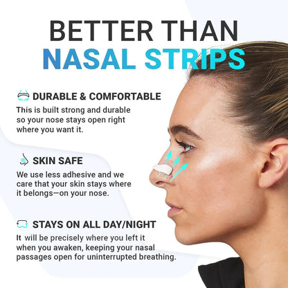 Magnetic Nasal Strips - Snoring Relief, Better Sleep, Nasal Congestion and Easy Breathing