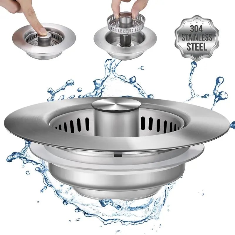 🔥 Last Day 49% OFF 🔥3 in 1 Kitchen Sink Drain Strainer Kitchen Gadgets