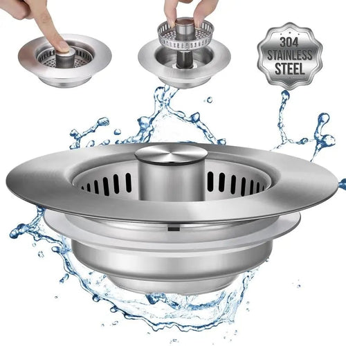 🔥 Last Day 49% OFF 🔥3 in 1 Kitchen Sink Drain Strainer Kitchen Gadgets