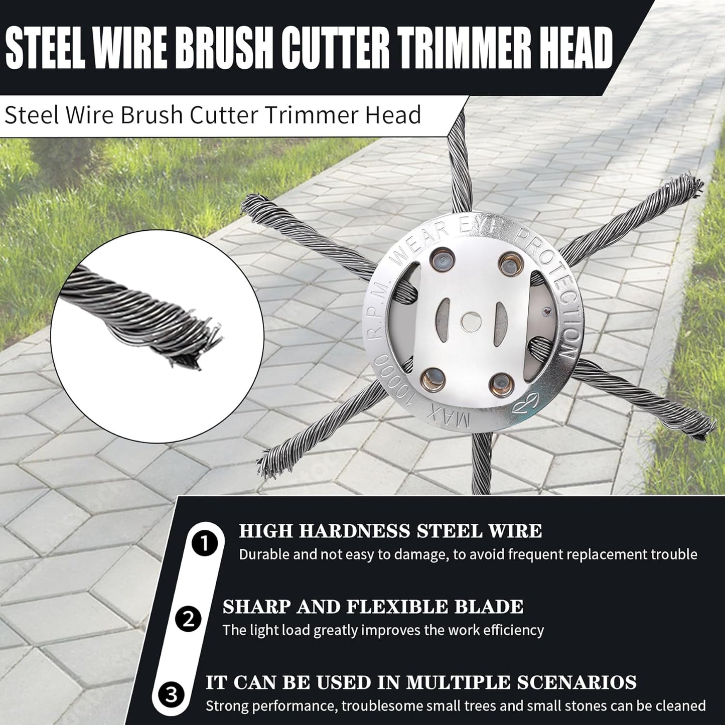 ⚡Flash Sale💥6 inch Steel Wire Brush Cutter Trimmer Head