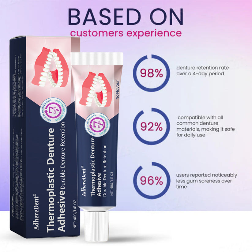 AdhereDent®  Thermoplastic Denture Adhesive ⏳ Durable Denture Retention