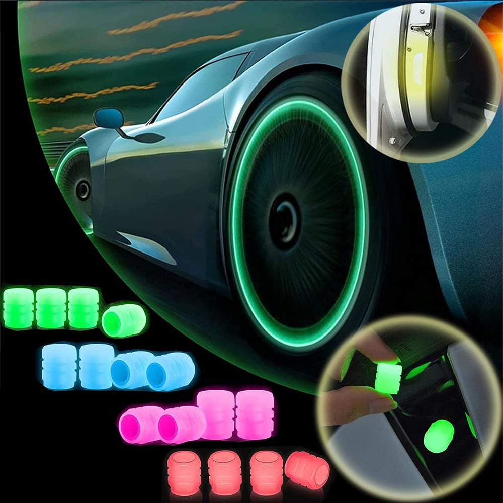 🚗Glow-in-the-Dark Tire Caps 💡