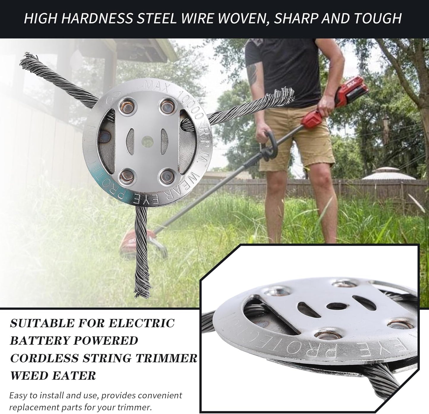 ⚡Flash Sale💥6 inch Steel Wire Brush Cutter Trimmer Head