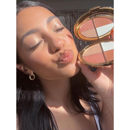 🌺Last 3 hours 60% off⏰eye & cheek palette - eyeshadow and highlighter makeup (with Detachable Brush)