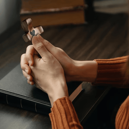 ✝️ Handcrafted Wooden Cross My Heart — 100% Handmade & Faithful Symbol