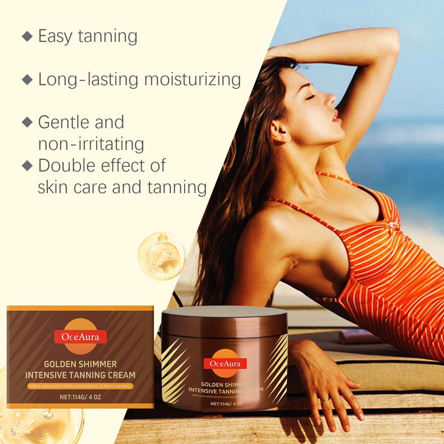 🔥2025 Summer Hot Sale- Gold Shimmer Intensive Tanning Gel