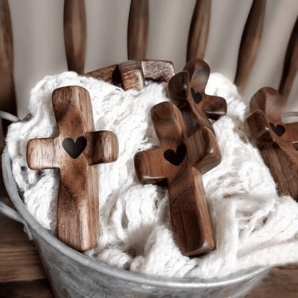 ✝️ Handcrafted Wooden Cross My Heart — 100% Handmade & Faithful Symbol