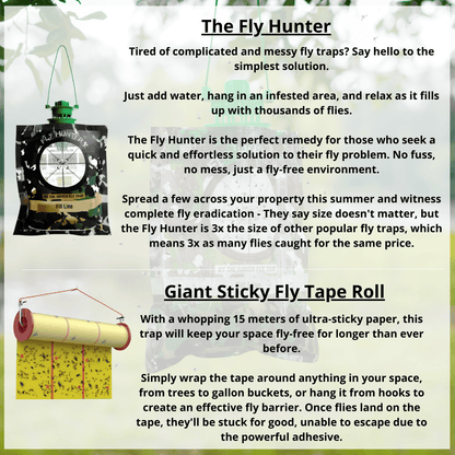 The Fly Hunter - Giant Hanging Bag Trap - Effortless Fly Control