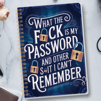 🔥Last Day 49% OFF - 📅Funny Password Notebook - Spiral Bound with Lock Icons & Funny Security Phrases✍️
