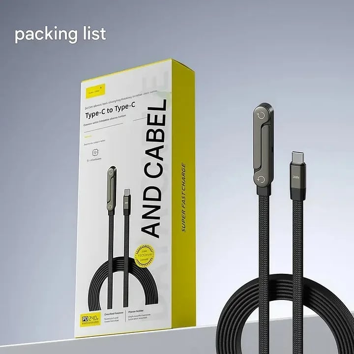 ⚡Official Authorized | MFi-Certified Cables🔥 2-in-1 Invisible Holder Charger Cable - 240W Fast Charging Cord with Built-In Phone Stand