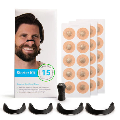Magnetic Nasal Strips - Snoring Relief, Better Sleep, Nasal Congestion and Easy Breathing