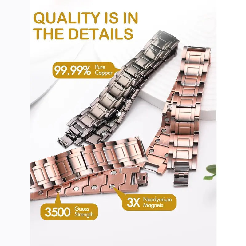 💥【2025 New Arrival】100% Pure Copper Magnetic Power Bracelet — Boost Circulation, Banish Fatigue