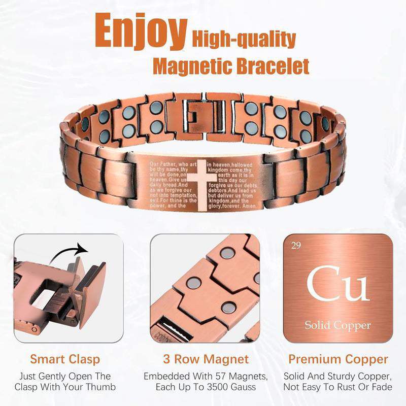 💥【2025 New Arrival】100% Pure Copper Magnetic Power Bracelet — Boost Circulation, Banish Fatigue