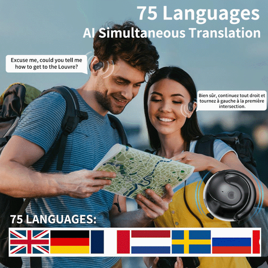 🏆#1 Best Seller ⏰ 49% OFF 💎AI Translation Wireless OWS Bluetooth5.4 Earphones (Fit iOS & Android)