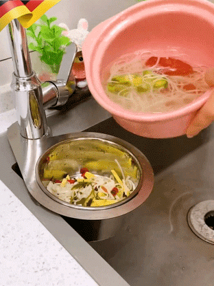 🎁JS-Swan stainless steel drain basket for kitchen sink