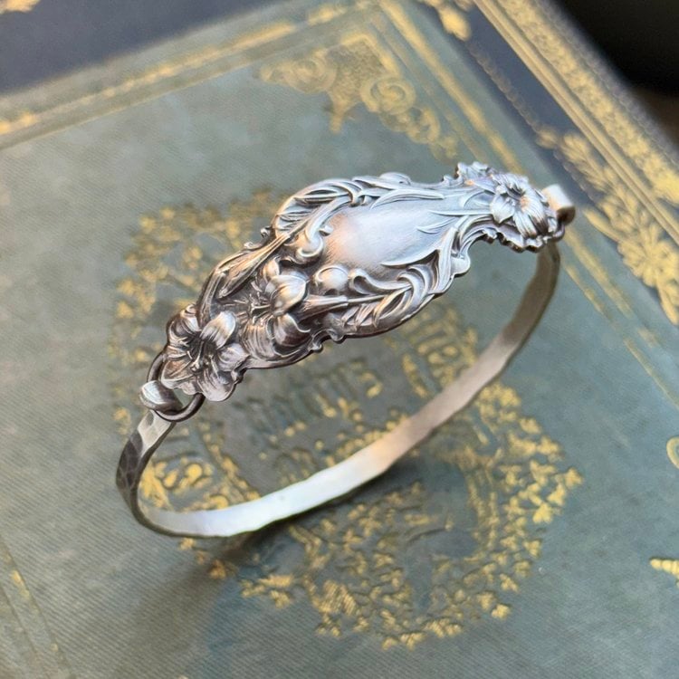 🔥LAST DAY 60% OFF✨Handmade Sterling Spoon Bangle - Crafted from Authentic Vintage Silverware