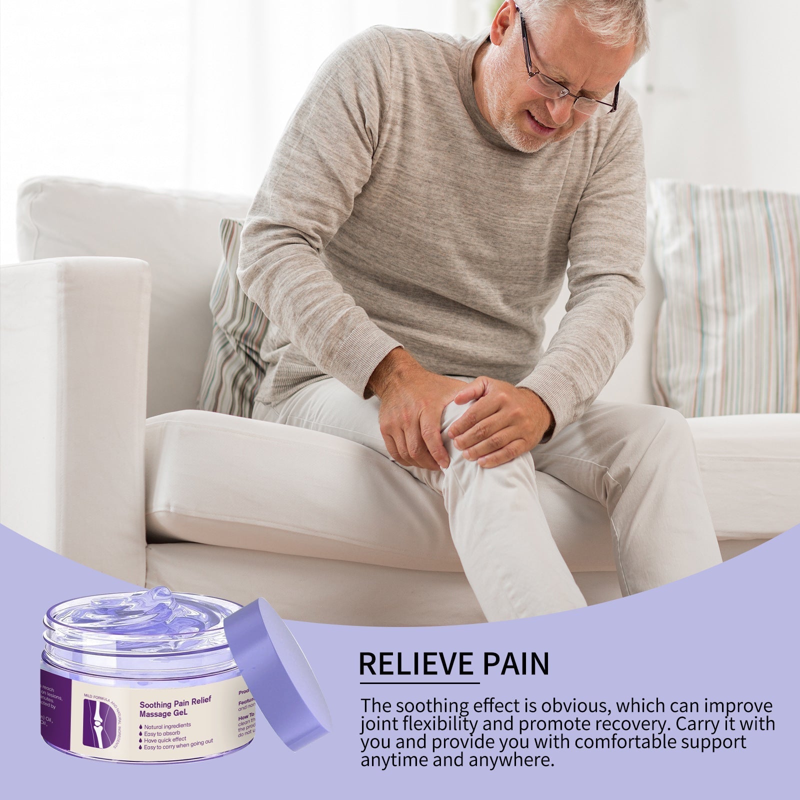 Joint Pain Treatment Gel – Turmeric Extract, Emu Oil, Chondroitin, & Natural Herbal Ingredients for Joint Health and Pain Treatment