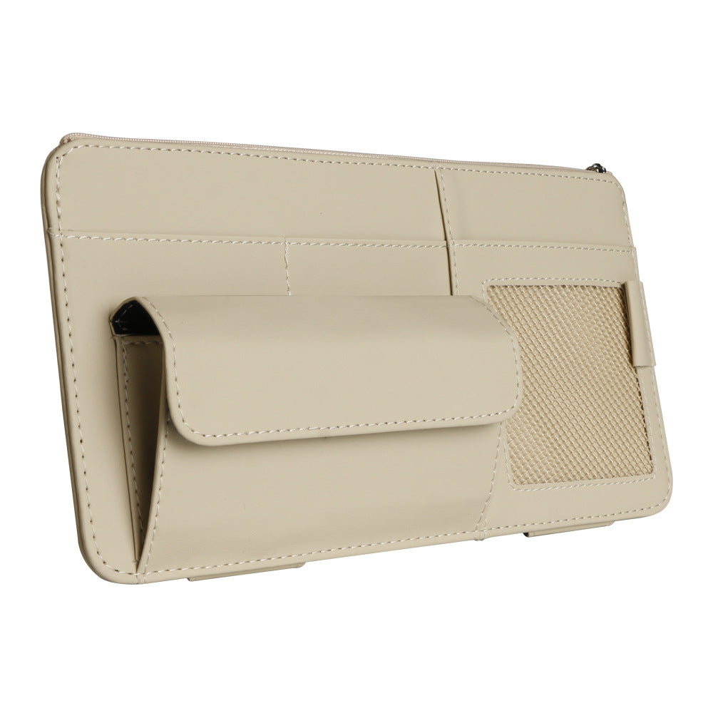 Nappa Leather Car Sun Visor Organizer