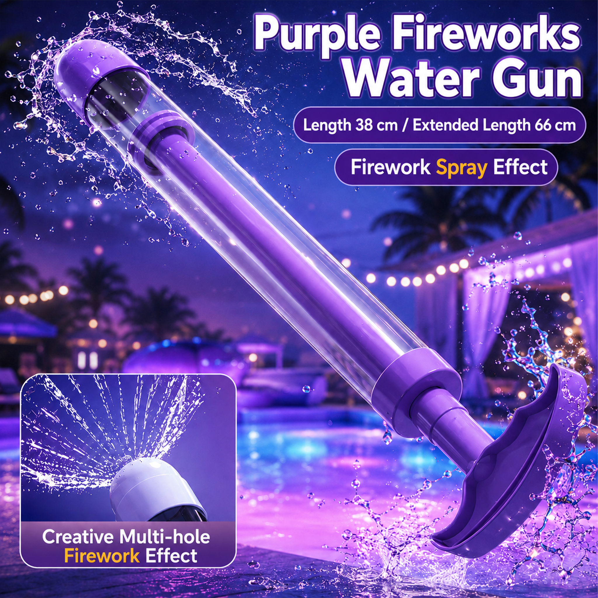 Extendable Summer Water Blaster Toy for Kids Outdoor Pool Beach Play