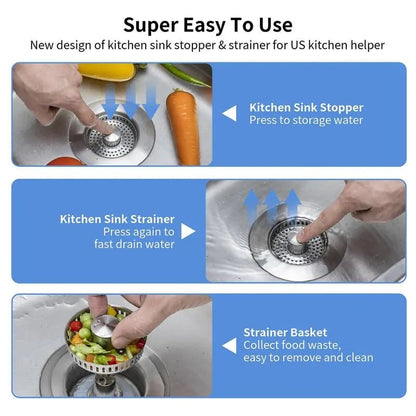 🔥 Last Day 49% OFF 🔥3 in 1 Kitchen Sink Drain Strainer Kitchen Gadgets