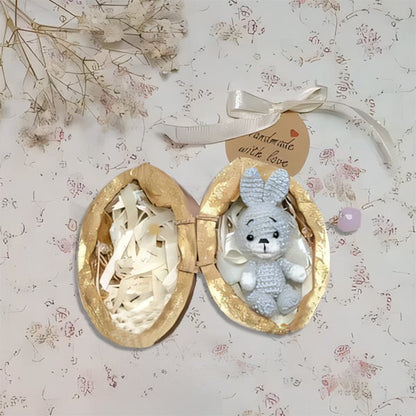 🐰🧸Handmade crochet animal in walnut shell