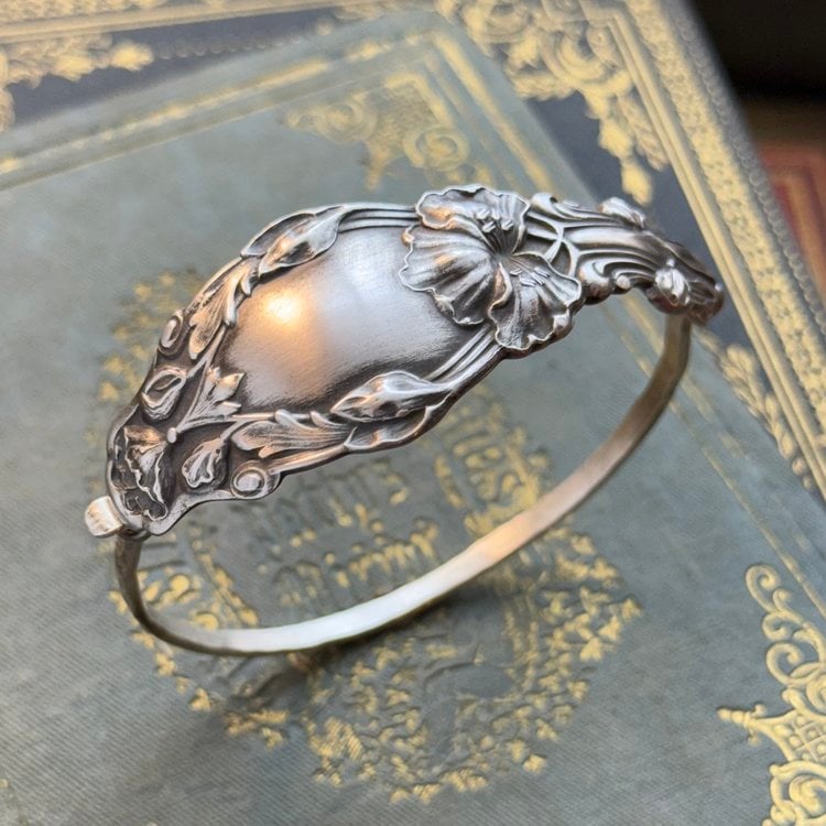 🔥LAST DAY 60% OFF✨Handmade Sterling Spoon Bangle - Crafted from Authentic Vintage Silverware