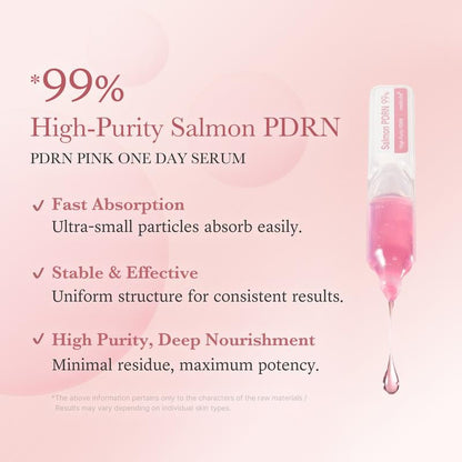 PDRN Pink One Day Serum – 99% Salmon DNA for Uneven Skin Tone | Korean Skincare in Single-Use Vials