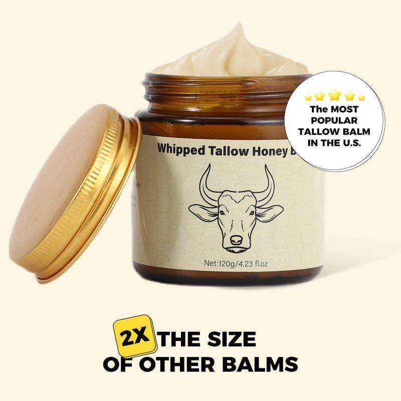 🌿 Lopeie Grass-Fed Tallow Honey Cream (4oz) — handmade, natural, lavender-scented moisturizer for deep hydration and dry-skin relief