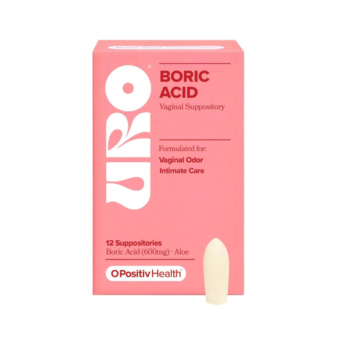O Positiv URO Boric Acid Vaginal Suppository – with Lactic Acid, and Aloe for Fast Relief and Vaginal Odor Control – Vegan, Free from Parabens, Dyes, and Fragrances – 12 Count (Pack of 1)-HZ