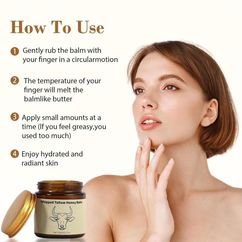 🌿 Lopeie Grass-Fed Tallow Honey Cream (4oz) — handmade, natural, lavender-scented moisturizer for deep hydration and dry-skin relief