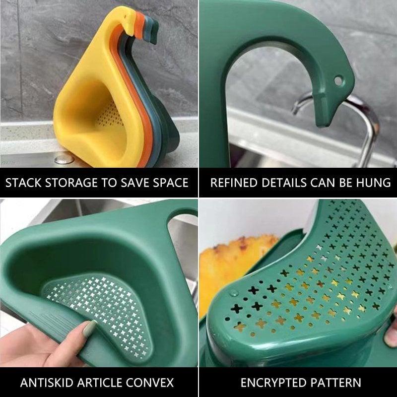 🎁2025 Hot Sale🎁  Kitchen Sink Drain Basket Swan Drain Rack