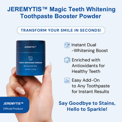 Magic Whitening Toothpaste JEREMYTIS™  Powder with Hydroxyapatite - World's First & Only! Sprinkle or Dip!