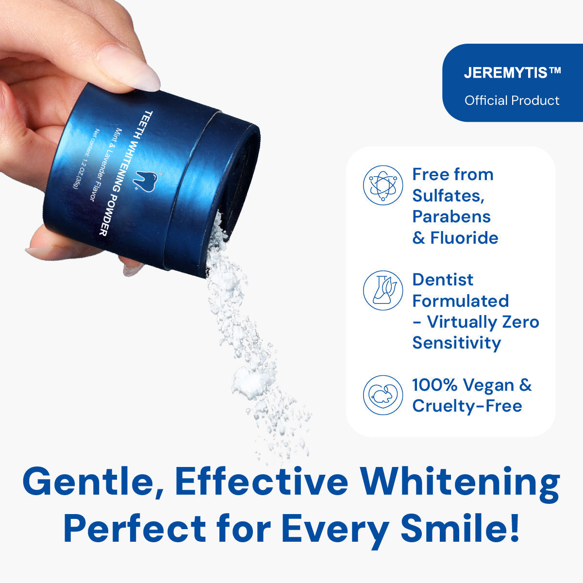 Magic Whitening Toothpaste JEREMYTIS™  Powder with Hydroxyapatite - World's First & Only! Sprinkle or Dip!